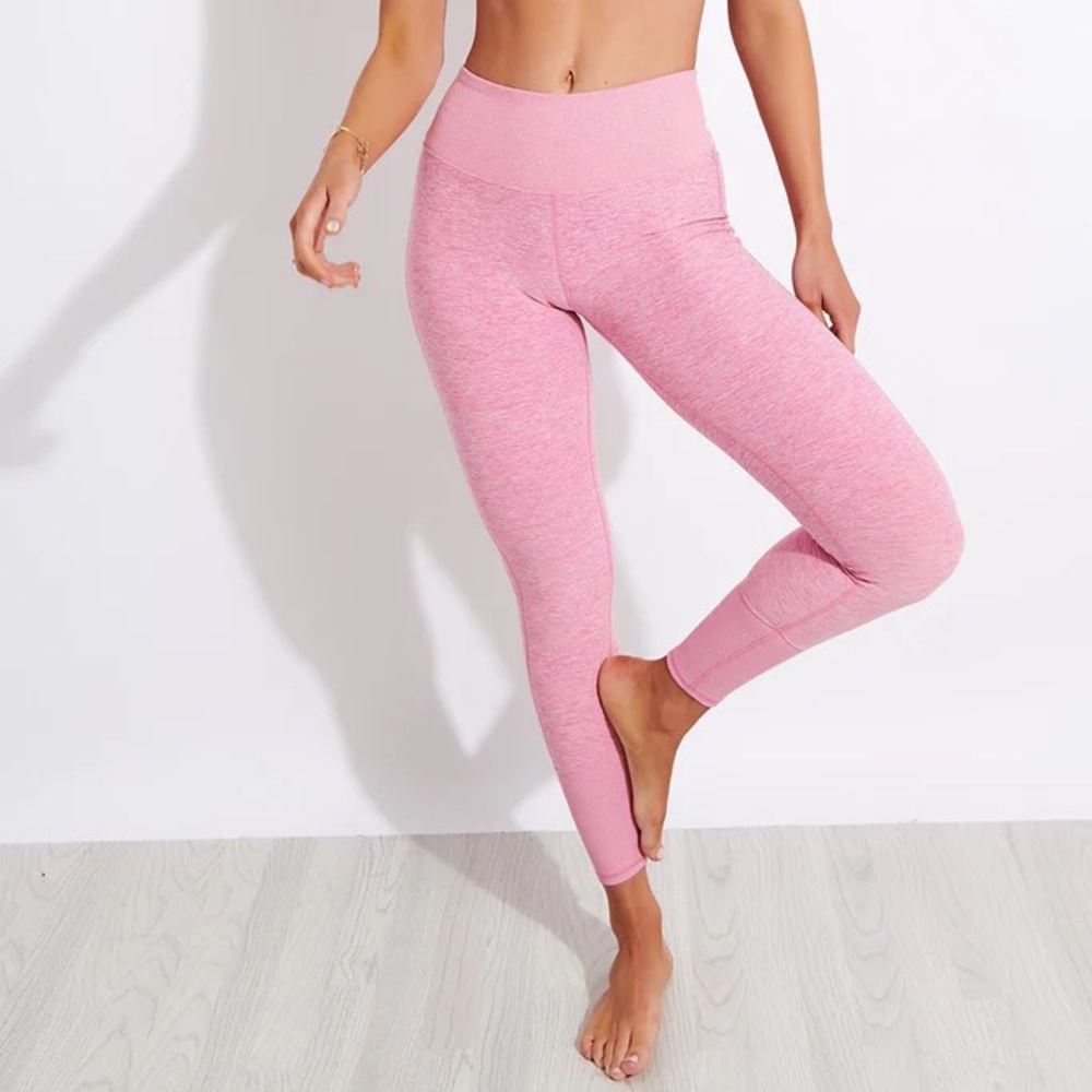 ALO Yoga Alosoft High Waisted Lounge Leggings Parisian Pink Heather Size Small